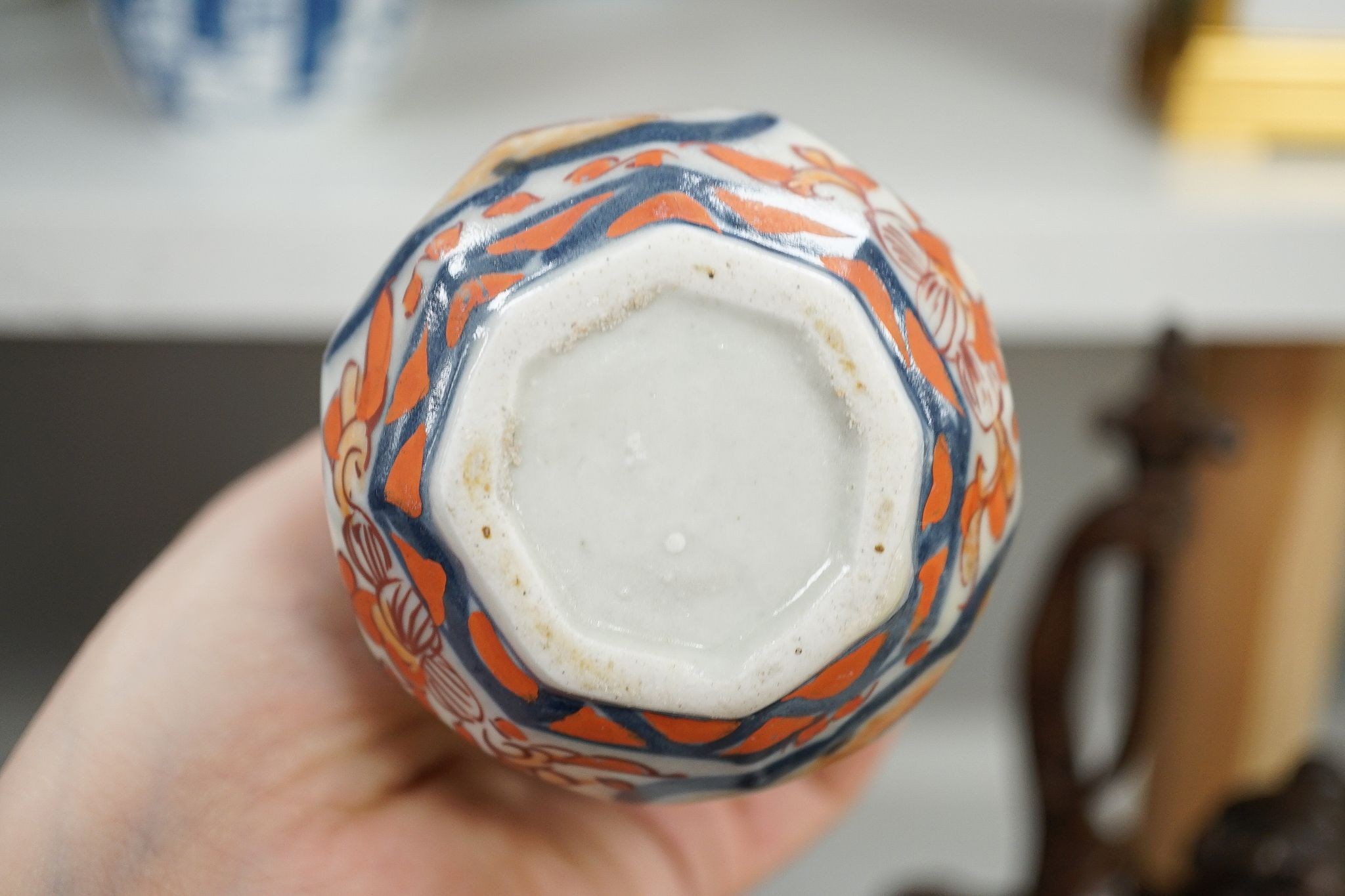 Assorted small Chinese blue and white vases etc., tallest 22cm